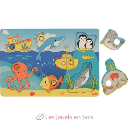 Puzzle avec images cachées - Animaux marins GK57307 Goki 1