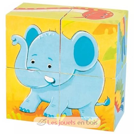 Puzzle de cubes Animaux sauvages GK57434 Goki 1