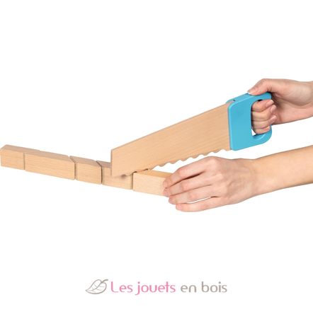 Scie et blocs en bois à scratch GK58377 Goki 2