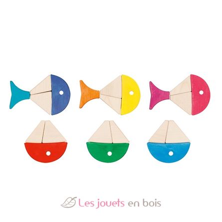 Jeu de construction poissons colorés GK58472 Goki 2