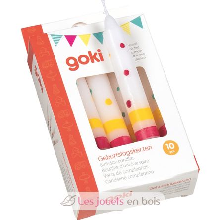 Set de 10 bougies anniversaire GK60855 Goki 1