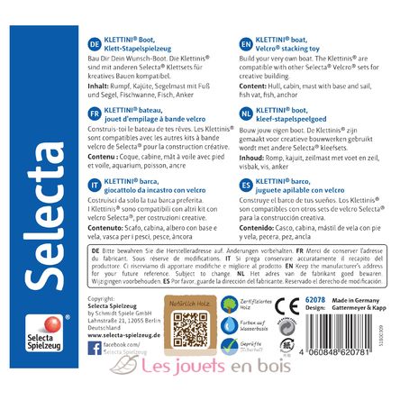 Bateau en bois, velcro 5 pcs SE62078 Selecta 4