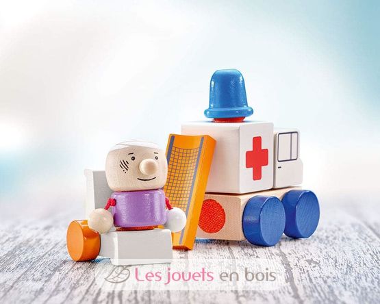 Ambulance en bois, 7 pcs SE62081 Selecta 2