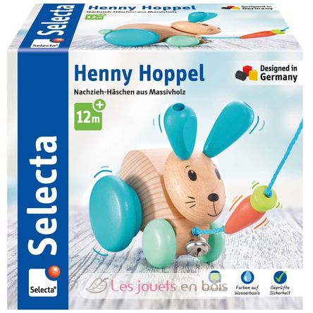 Henny Hoppel lapin en bois à tirer SE62100 Selecta 2