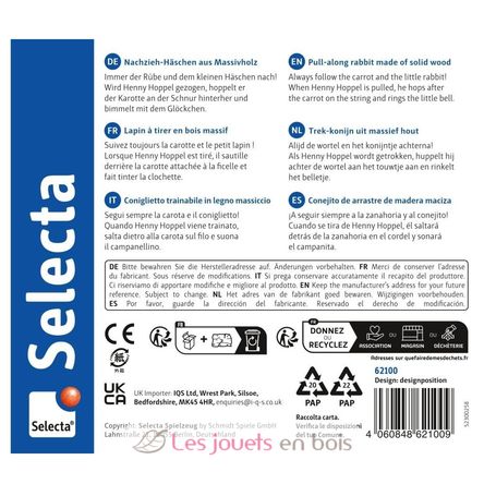 Henny Hoppel lapin en bois à tirer SE62100 Selecta 4