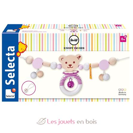 Chaîne pour poussette Ours Steiff rose SE64304 Selecta 5