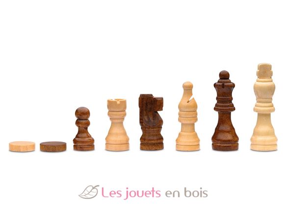 Jeu d échec 3 en 1 - Coffret jeux de société en bois – L'Enfant Malin