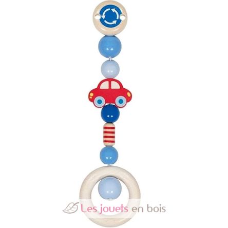 Hochet en bois avec clip Voiture GK65270 Goki 1