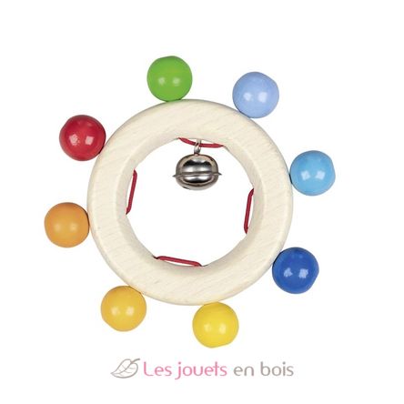 Hochet en bois arc-en-ciel GK65321 Goki 1