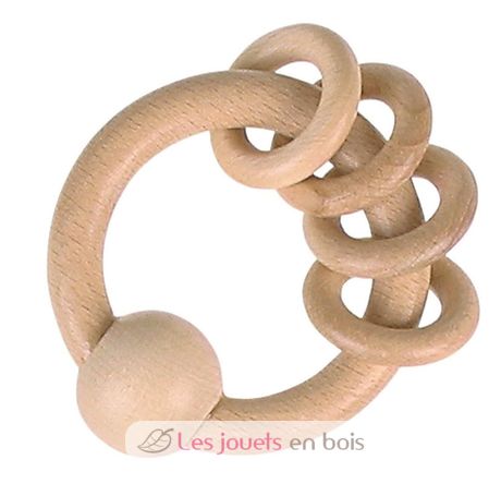 Hochet en bois avec 4 anneaux GK65322 Goki 1