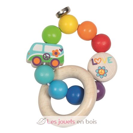 Hochet en bois van arc-en-ciel GK65359 Goki 1