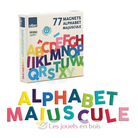 Magnets alphabet majuscule 77 pcs V6705 Vilac 1