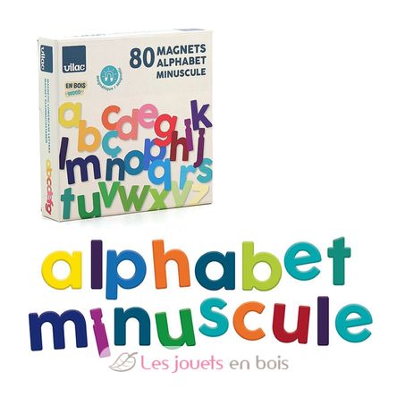 Magnets alphabet minuscule 80 pcs V6706 Vilac 1