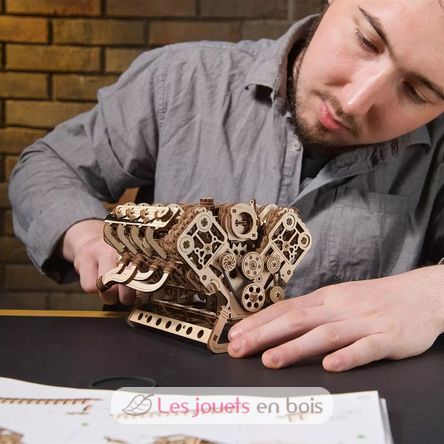 Puzzle 3D Moteur V8 U-70264 Ugears 13