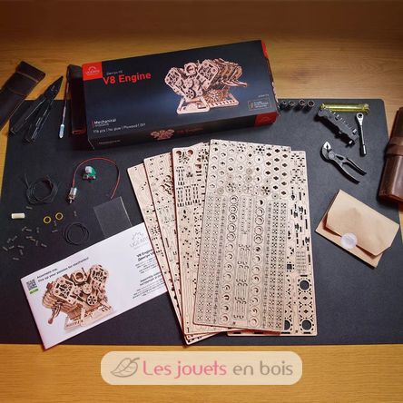 Puzzle 3D Moteur V8 U-70264 Ugears 10