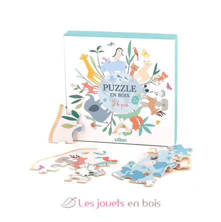 Puzzle en bois Autour du monde 24 pcs V7102 Vilac 3