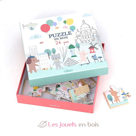 Puzzle en bois Escapade à Paris 24 pcs V7103 Vilac 1