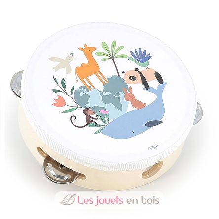 Tambourin animaux du monde Sarah Betz V7112 Vilac 2
