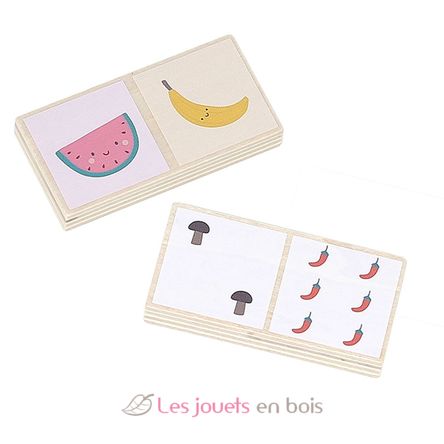 Dominos en bois Fruits et Légumes V7120 Vilac 7