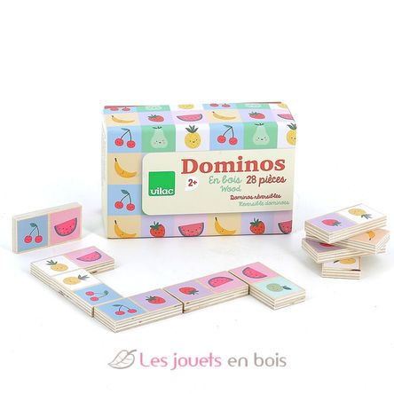 Dominos en bois Fruits et Légumes V7120 Vilac 2