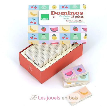 Dominos en bois Fruits et Légumes V7120 Vilac 1