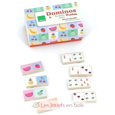 Dominos en bois Fruits et Légumes V7120 Vilac 3