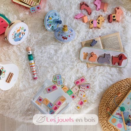 Dominos en bois Fruits et Légumes V7120 Vilac 9