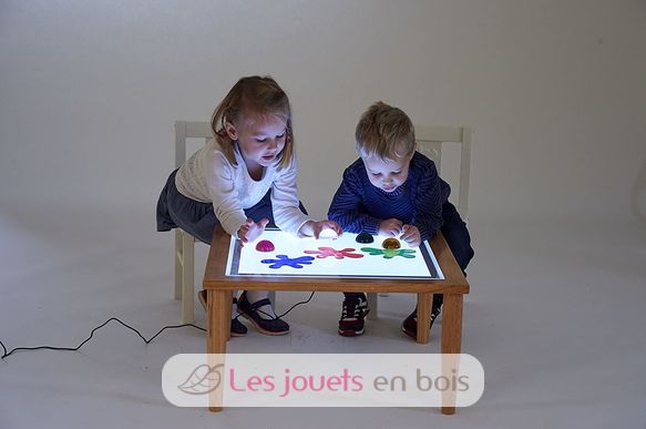 Table lumineuse en bois TickiT avec panneau lumineux