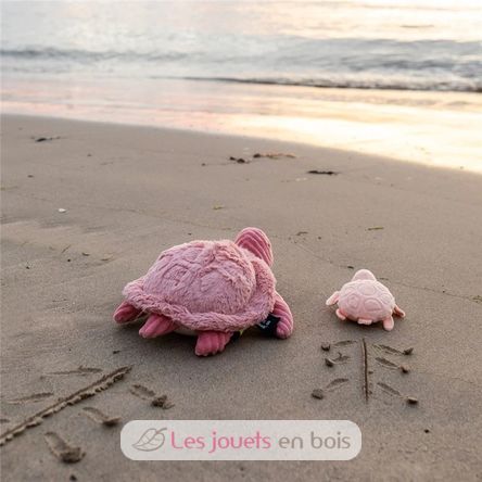 Peluche maman bébé tortue rose DE73501 Les Déglingos 4