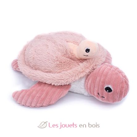 Peluche maman bébé tortue rose DE73501 Les Déglingos 1