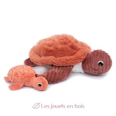 Peluche maman bébé tortue terracotta DE73502 Les Déglingos 3