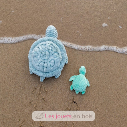 Peluche maman bébé tortue menthe DE73503 Les Déglingos 4