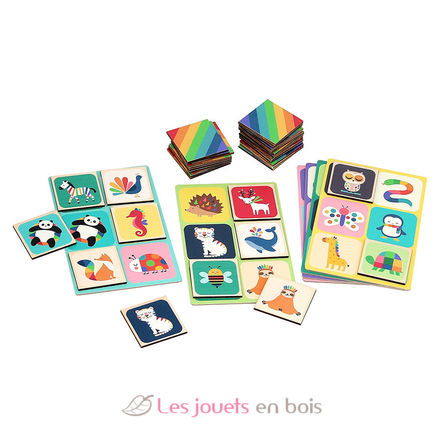 Loto en bois Animaux arc-en-ciel V7422 Vilac 3