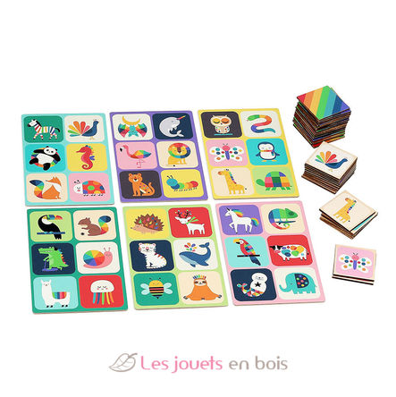 Loto en bois Animaux arc-en-ciel V7422 Vilac 4