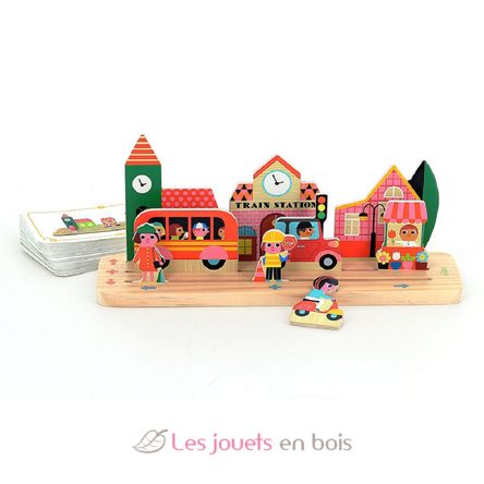 Jeu de logique en bois La ville V7627 Vilac 3
