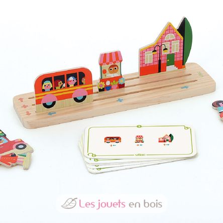 Jeu de logique en bois La ville V7627 Vilac 5