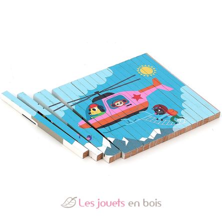 Puzzle 4D Les transports V7639 Vilac 12