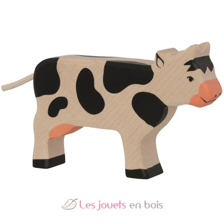 Figurine Vache debout, noir HZ-80003 Holztiger 1