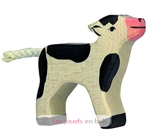 Figurine Veau noir HZ-80006 Holztiger 1