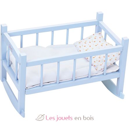 Lit bercelonnette poupée 40 cm bleu PE800115 Petitcollin 1