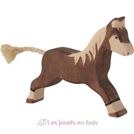 Figurine Cheval au galop, marron HZ-80034 Holztiger 1