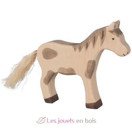Figurine Cheval debout, tacheté HZ-80037 Holztiger 1