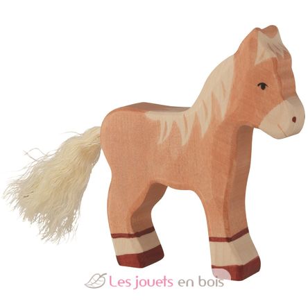 Figurine Poulain debout, marron HZ-80040 Holztiger 1