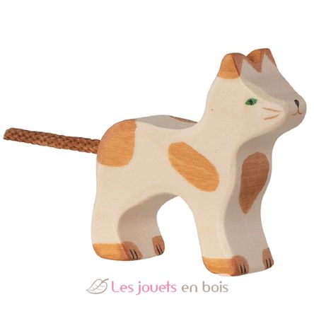Figurine Chat, marron et blanc HZ-80057 Holztiger 1