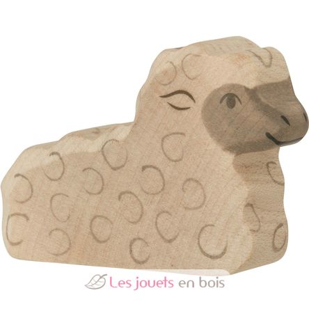 Figurine Agneau, allongé HZ-80077 Holztiger 1