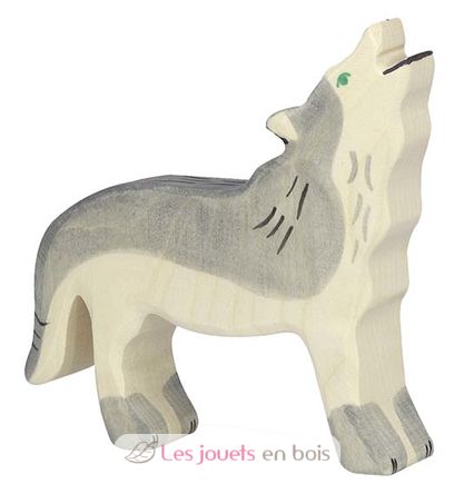 Figurine Loup hurlant HZ-80109 Holztiger 1