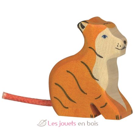 Figurine Petit tigre, assis HZ-80138 Holztiger 1