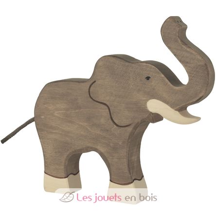 Figurine Eléphant, trompe haute HZ-80148 Holztiger 1