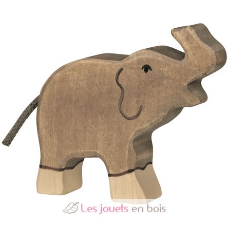Figurine Eléphanteau, trompe haute HZ-80150 Holztiger 1