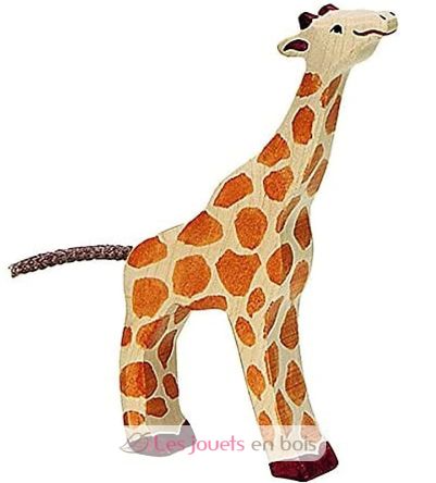 Figurine Petite girafe, mangeant HZ-80157 Holztiger 1